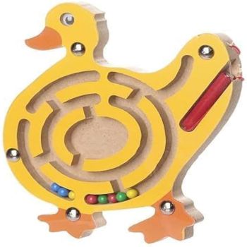 Duck Wooden Maze Puzzle With Magnetic Pen